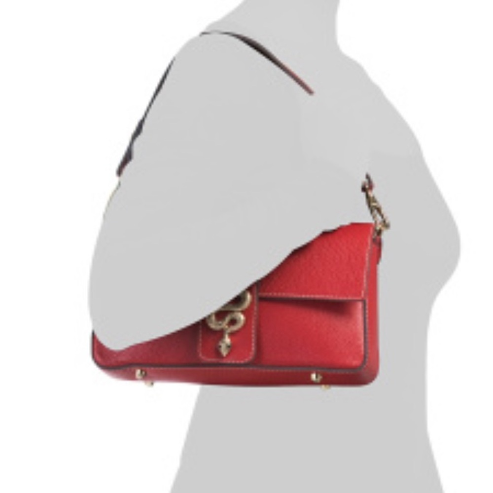 New Divina Firenze leather snake tab baguette crossbody - Picture 4 of 17